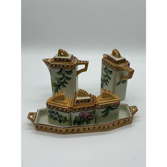 1930’s Made in Japan 6 Pc Condiment Tray S/P Relish Oil Vinegar Read - Picture 8 of 9